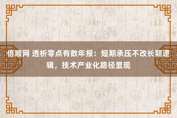 倍顺网 透析零点有数年报：短期承压不改长期逻辑，技术产业化路径显现